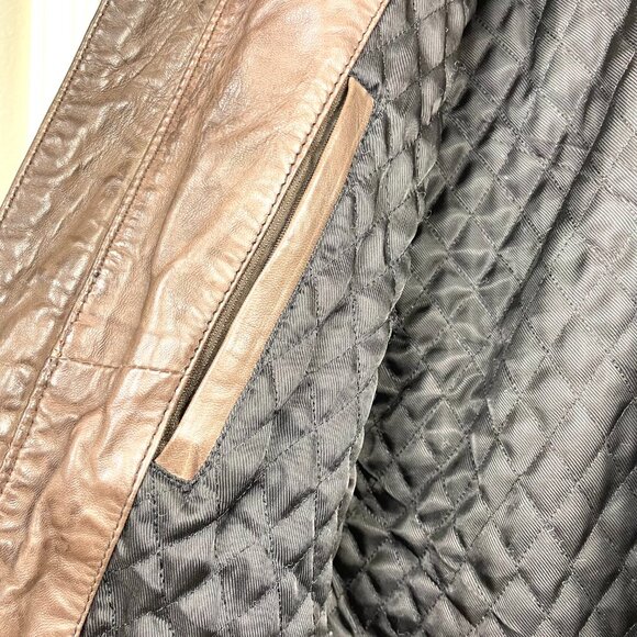 Redskins Casual Motorcycle Biker Genuine Leather Brown Jacket (Unisex) Size M - Picture 8 of 15